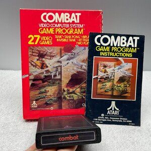 VGVUC Vintage 1978 Atari Combat CX2601 Video Game, Instructions, Box, 27 Games